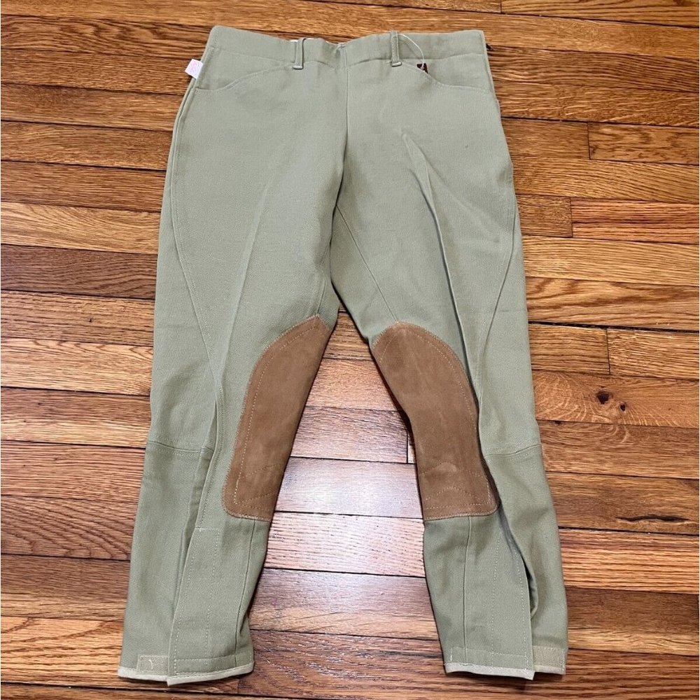 Tailored Sportsman Ladies Trophy Hunter Breeches - Low-Rise Side Zip GREEN 16R